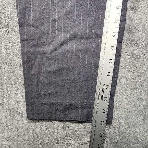 Lane Bryant Pants Womens 14 Gray Striped High Rise Crop Stretch Office Preppy - Picture 8 of 10